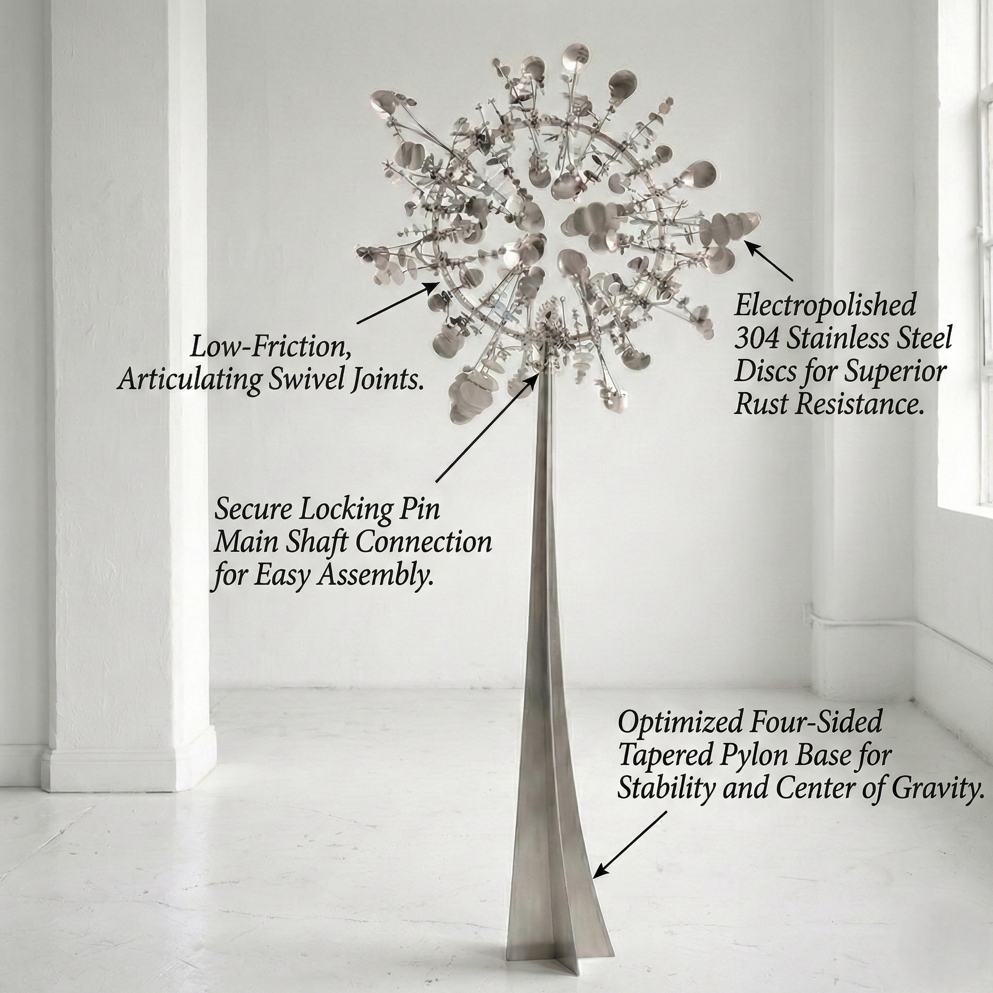 Mark Reilly Design 80-Inch Kinetic Wind Sculpture